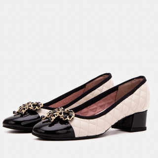 The Bellarose Ivory Quilted Leather Women Heel - Glamourous Grace