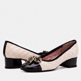 The Bellarose Ivory Quilted Leather Women Heel - Glamourous Grace
