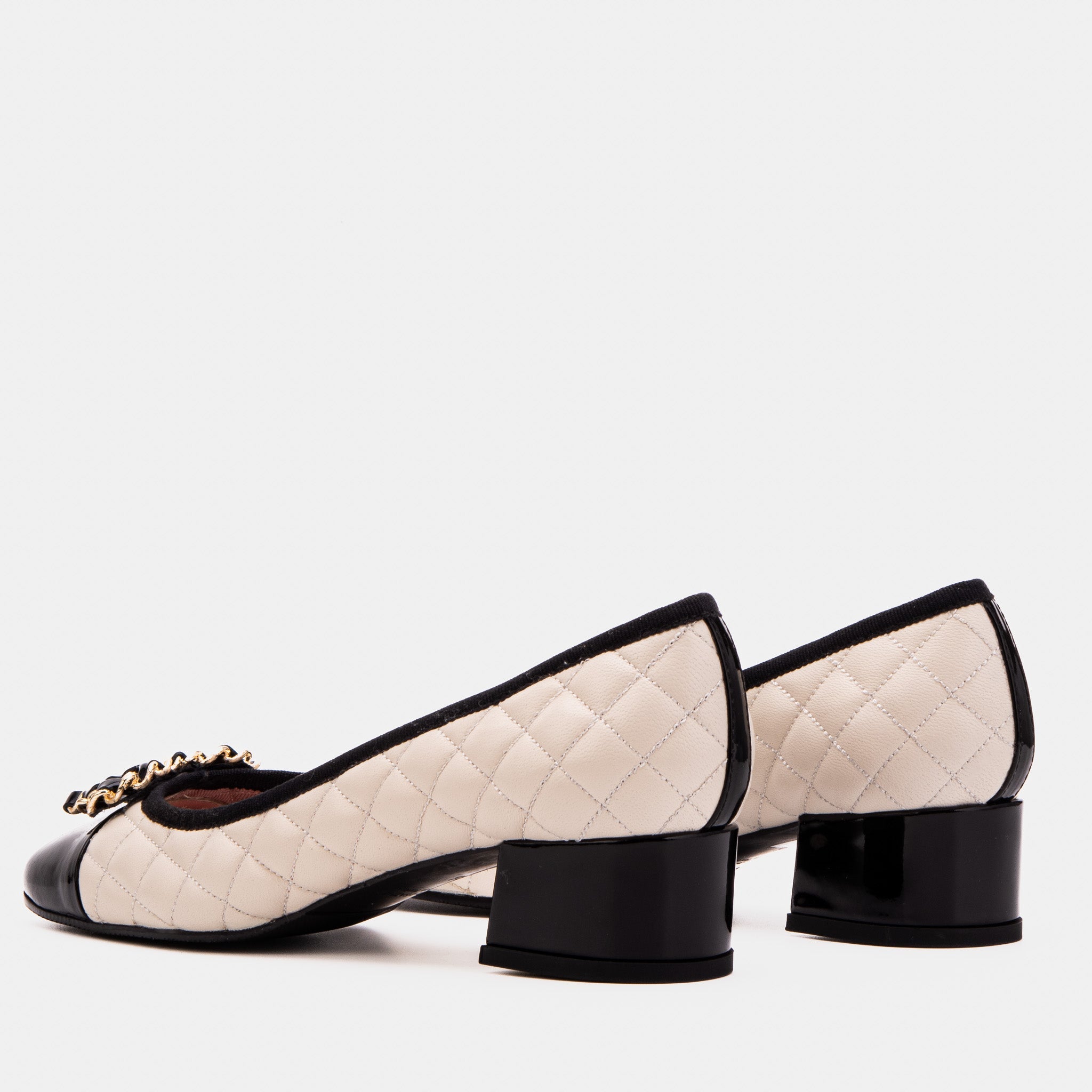 The Bellarose Ivory Quilted Leather Women Heel - Glamourous Grace