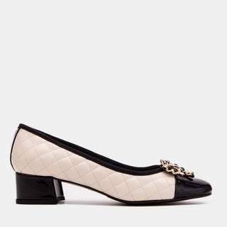 The Bellarose Ivory Quilted Leather Women Heel - Glamourous Grace