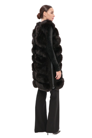 Genuine Polar Fox Fur Vest 90 cm