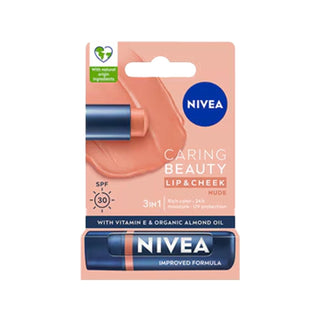 Nivea Lip and Cheek Balm - Tinted SPF30 Protection for Lips & Cheeks - Compact Multi-Purpose Beauty - Glamourous Grace