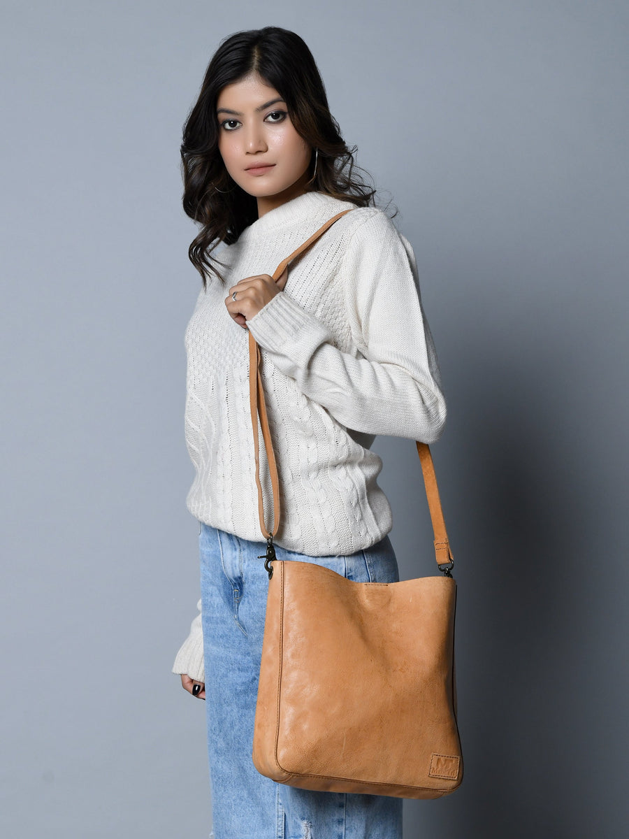 Serenity Everyday Crossbody Sling, Tan - Glamourous Grace