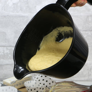 Reston Lloyd Melamine Batter Bowl with Pour Spout and Detachable Handle, Black
