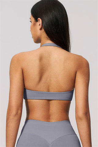 The Velvetine Halter Sports Bra Shorts 2-Piece Set