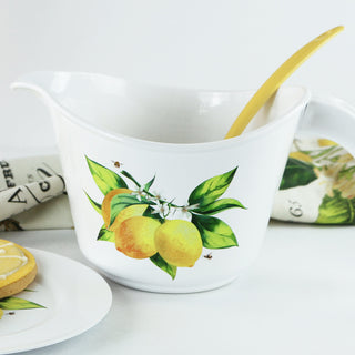 Reston Lloyd Melamine Batter Bowl with Pour Spout and Detachable Handle, Fresh Lemons