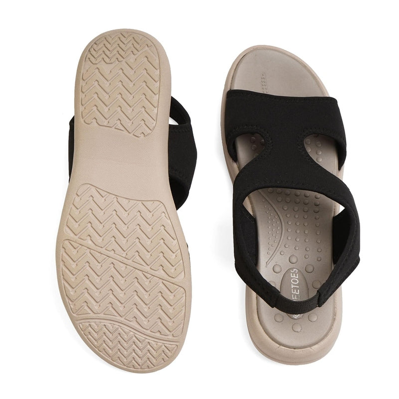 Aria - Black Casual Sandals - Glamourous Grace