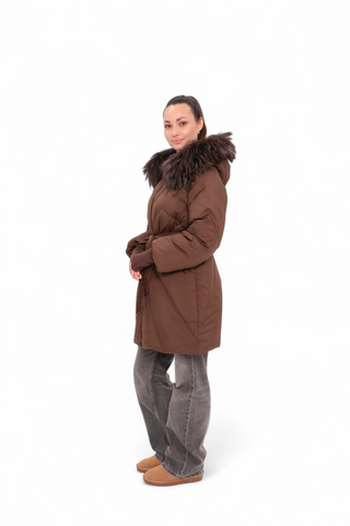 Genuine Fur Trim Down Fill Coat