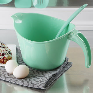 Reston Lloyd Melamine Batter Bowl with Pour Spout and Detachable Handle, Seafoam