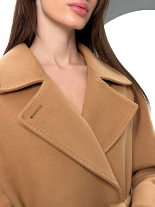 Monique Tailored Cashmere Wool Blend Coat in Bluff