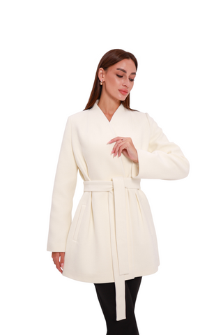 Opera Cashmere Blend Overcoat in White