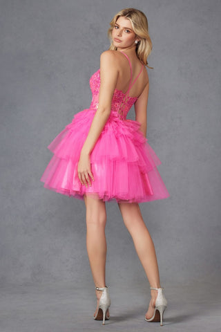 Juliet JT935K Dress Corset Top Tulle Ruffle Cocktail Skirt