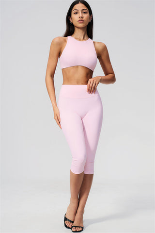 The Twirl Open Back Sports Bra Capri Leggings 2-Piece Set