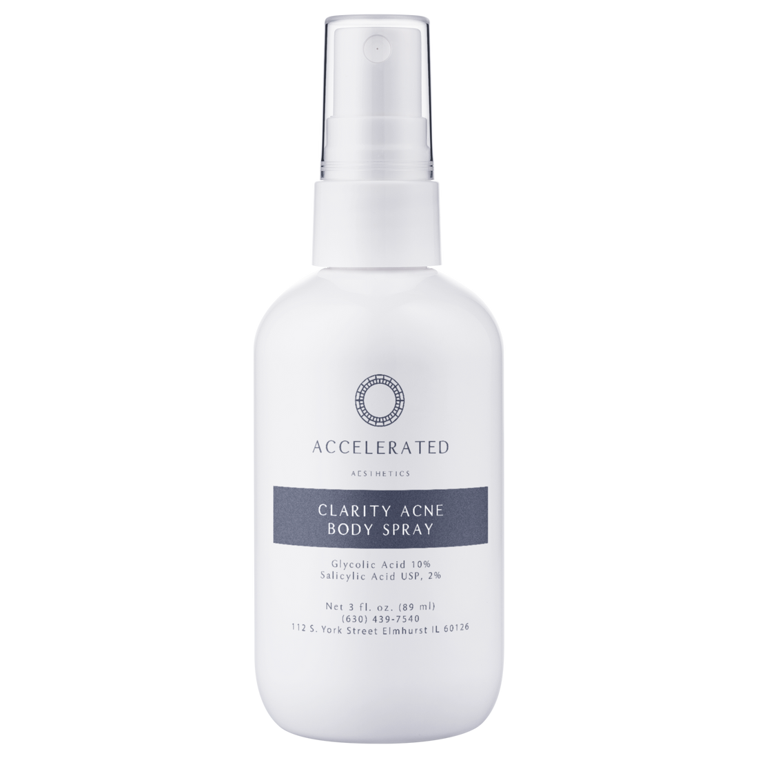 Clarity Acne Body Spray | Glycolic Acid 10% Treatment for Back & Chest Acne - Glamourous Grace