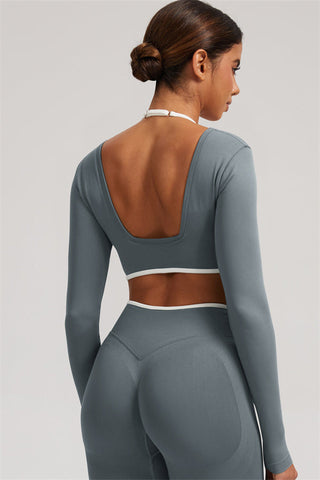 The Elevate Long Sleeve Crop top Shorts 2-Piece Set