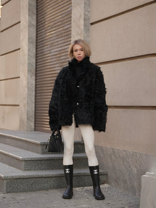 Genuine Tigrado Curly Shearling Coat