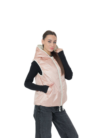 Reversible Light Insulated Vest Powder | Ivory