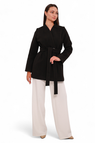 Opera Cashmere Blend Overcoat in Black