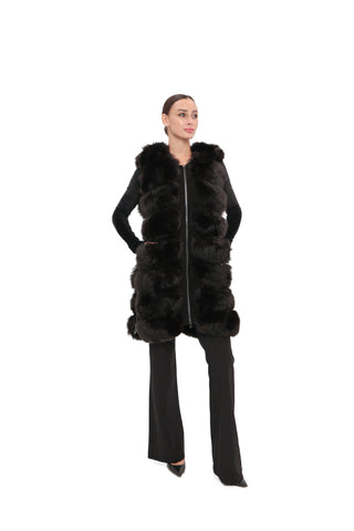 Genuine Polar Fox Fur Vest 90 cm