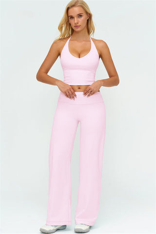 The Twirl Halter Tank Top New Straight Leg Pants 2-Piece Set