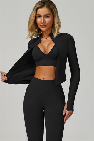 The Empower Jacket Sports Bra Leggings 3-Piece Set