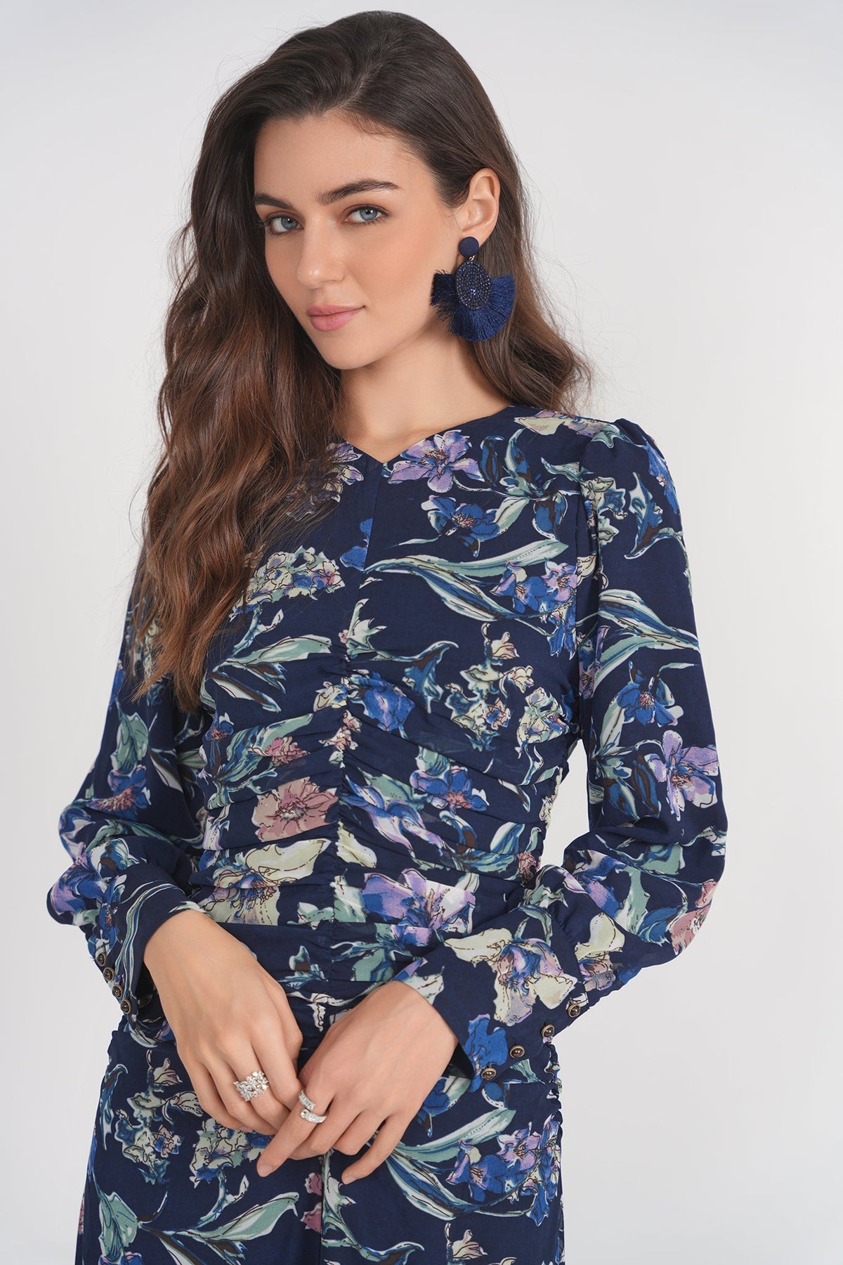 Michalie Midi- Navy Floral