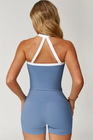 The Quest Cross Back Crop Top Shorts 2-Piece Set