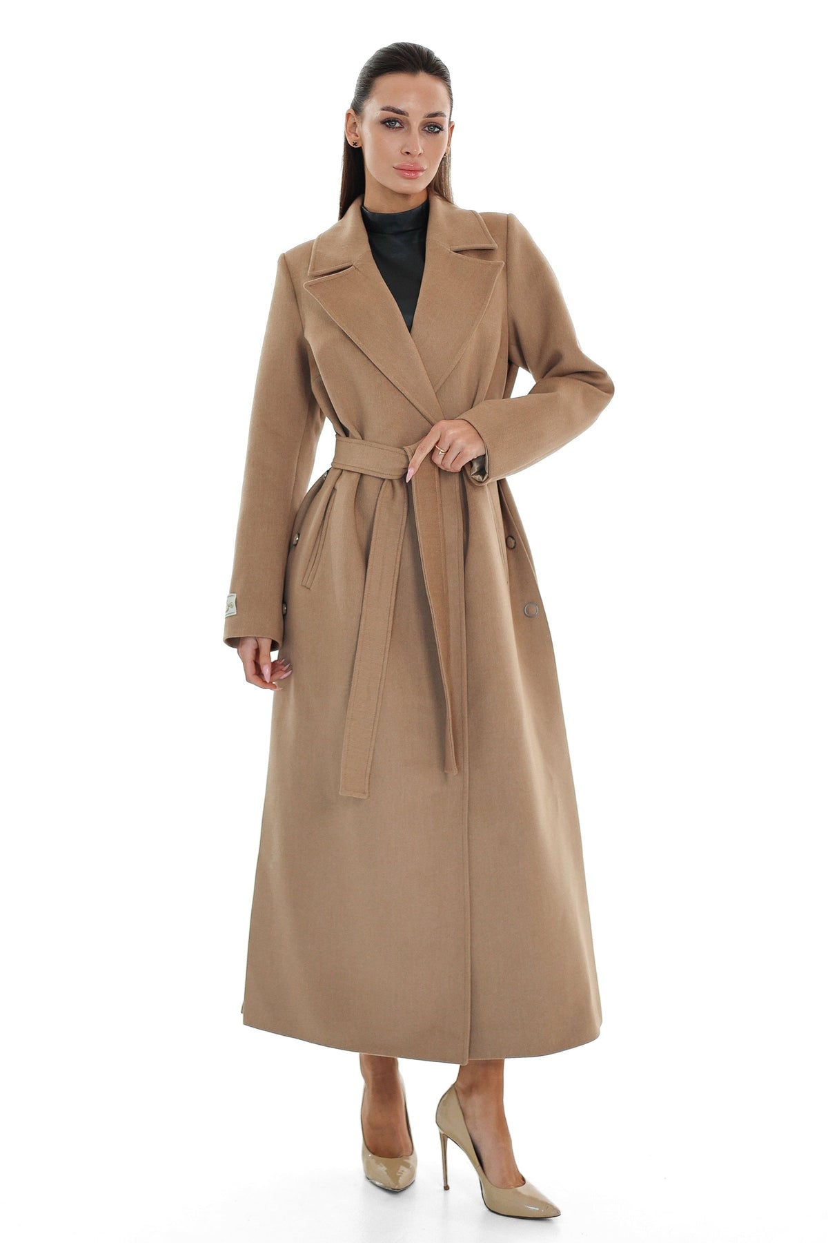 Aria Cashmere Blend Coat in Camel
