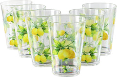 Fresh Lemons, Acrylic Drinkware, 8oz Juice Glass, Set of 6
