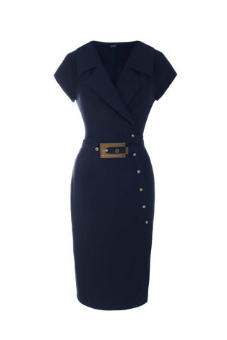 Navy Wrap Dress, Olga