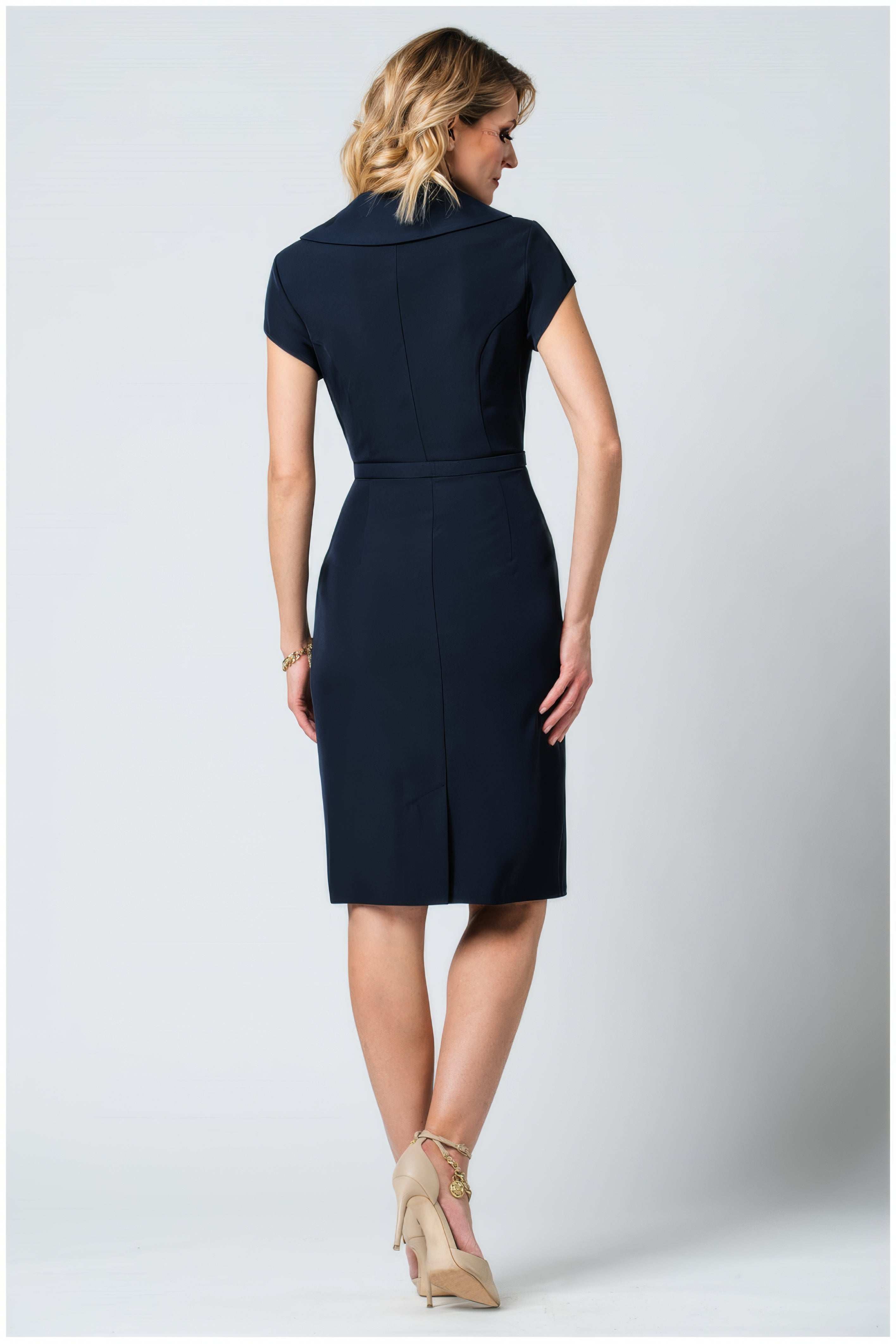 Navy Wrap Dress, Olga