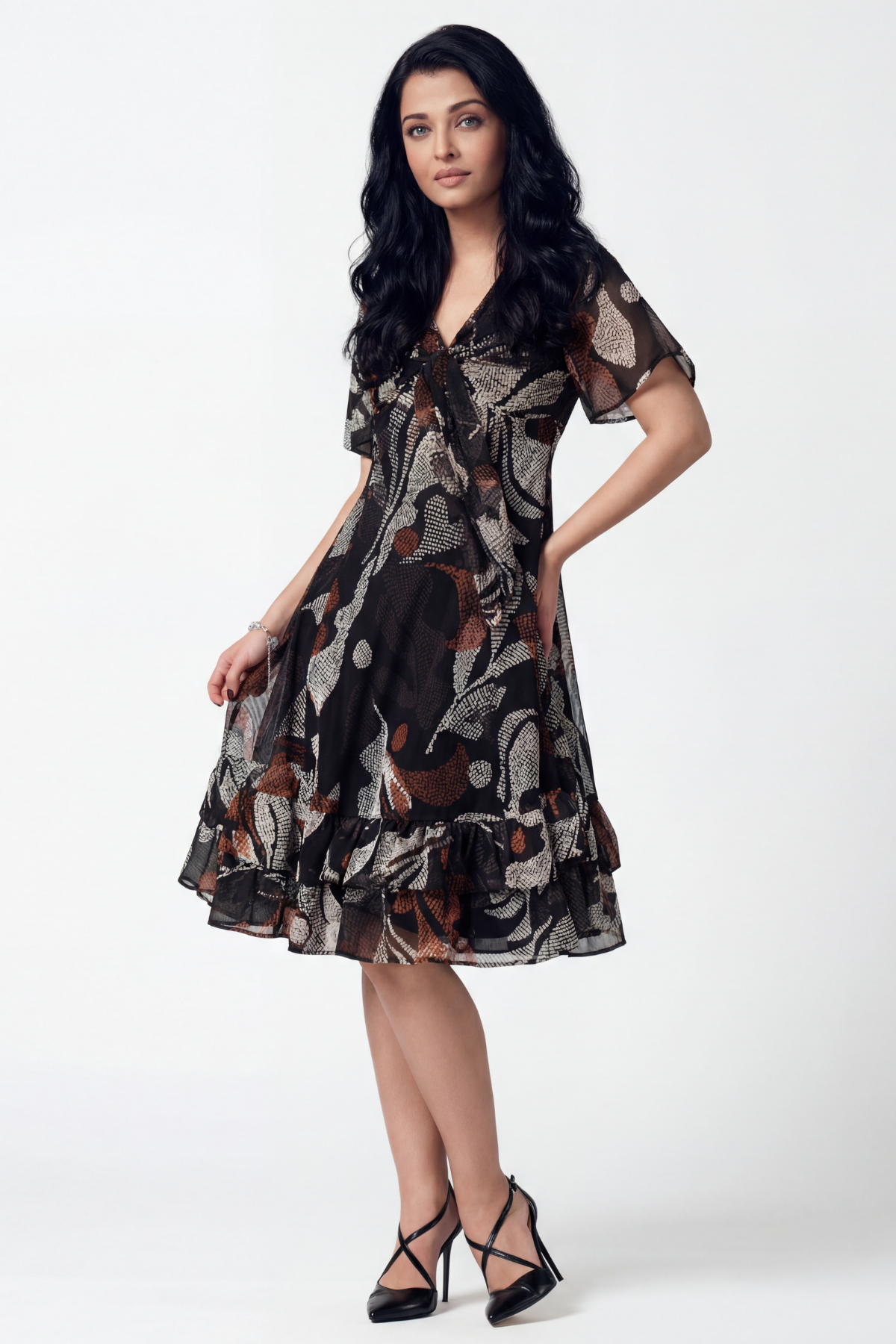 Floral Print Ruffle Dress, Lola