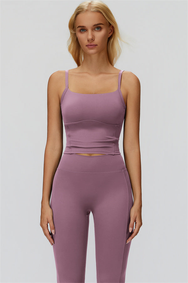 The Fyra Crop Tank Flared Leggings 2-Piece Set - Glamourous Grace