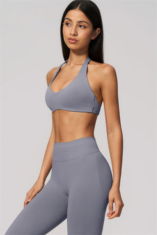 The Velvetine Halter Sports Bra Leggings 2-Piece Set