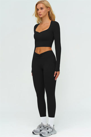 The Lushness Long Sleeve Crop top Leggings 2-Piece Set
