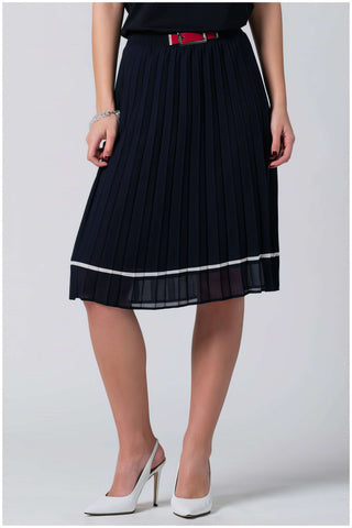 Navy Pleated Skirt, Lola