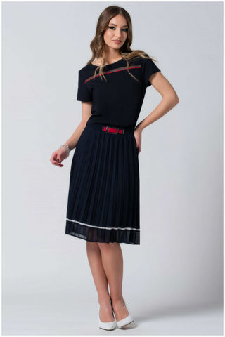 Navy Pleated Skirt, Lola