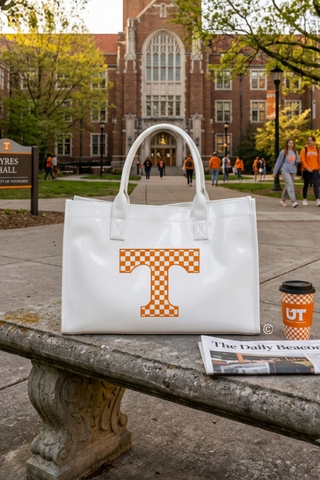 SC - ETA 8/24-9/7 Vols Checkered Power T Vinyl Tote Bag - Glamourous Grace