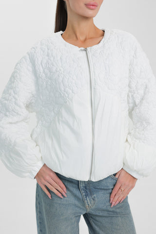 Light Quilted Demi-Season Jacket in White