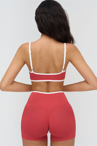 The Crave Contrast Sports Bra Shorts 2-Piece Set