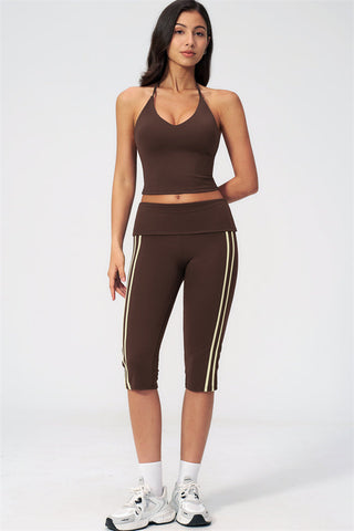 The Evoke Crop Top Capri Leggings 2-Piece Set