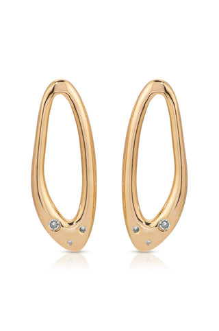 Molten Crystal Dotted Oval Earrings