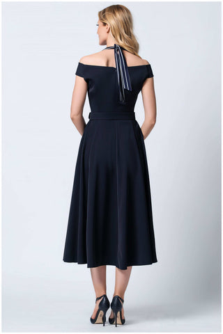 Navy Off-Shoulder Dress, Greta