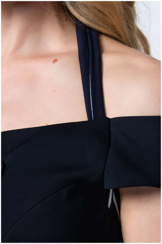 Navy Off-Shoulder Dress, Greta