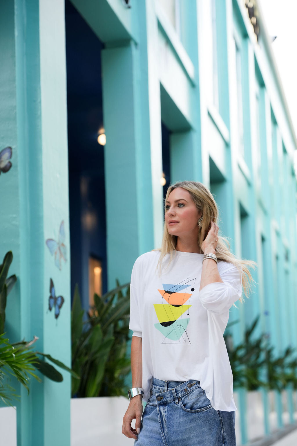 Pima Cotton "Mid Century" Luxury Boxy Tee - As Shown - Glamourous Grace