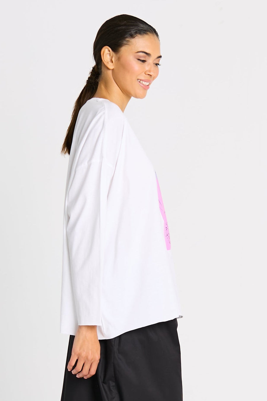 Pima Cotton "Saturn" Luxury Boxy Tee - White - Glamourous Grace