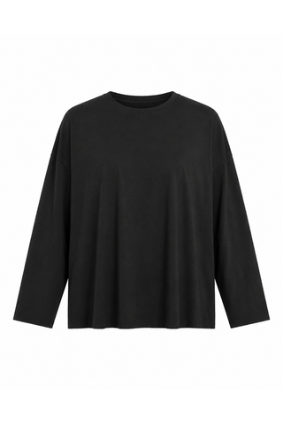 Pima Cotton Luxury Boxy T-Shirt - Black - Glamourous Grace