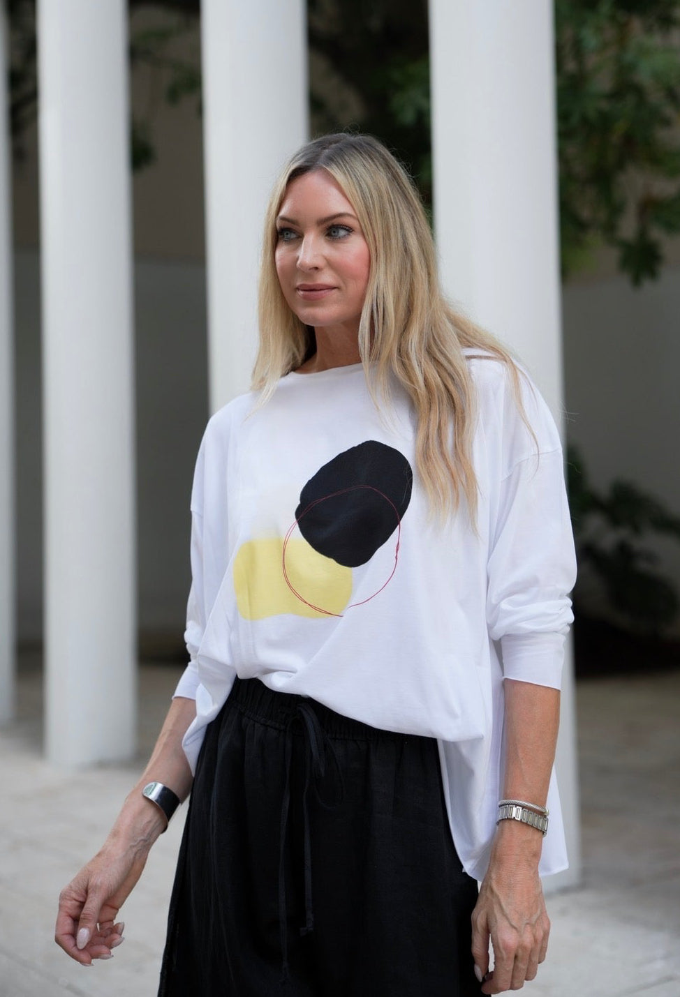 Pima Cotton "Solar" Luxury Boxy Tee - As Shown - Glamourous Grace