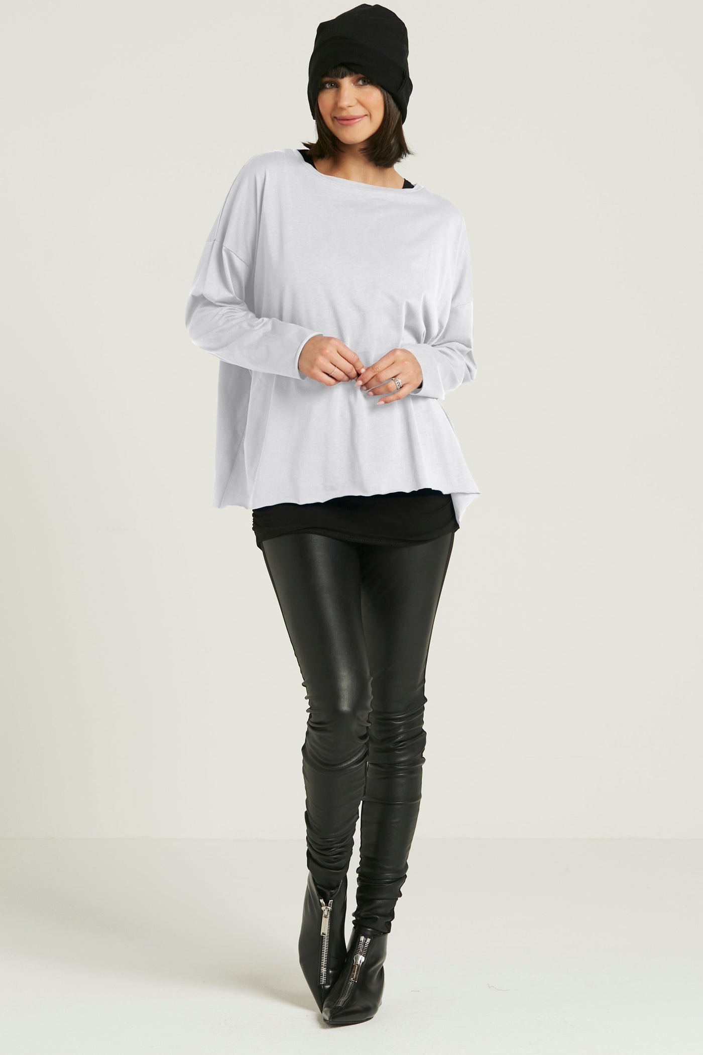 Pima Cotton Luxury Boxy T-Shirt - White - Glamourous Grace