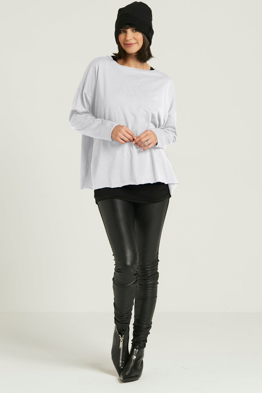 Pima Cotton Luxury Boxy T-Shirt - White - Glamourous Grace
